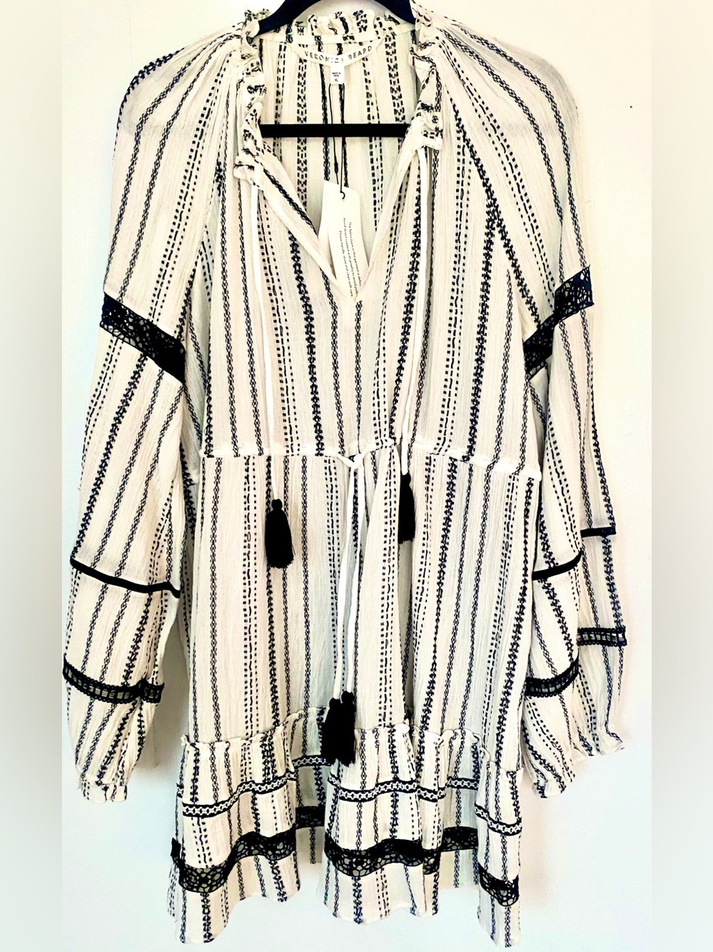 Veronica Beard Designer  Danica Dress White with Black  Size XL